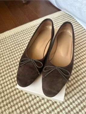 A. Soliani Como Flat Chocolate Suede 37.5
